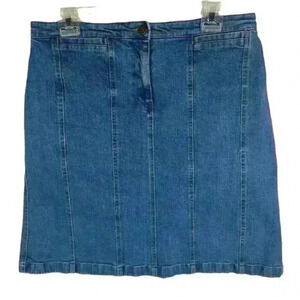 Excellence jones new york women's size 10 a-Line denim skirt blue stretch‎